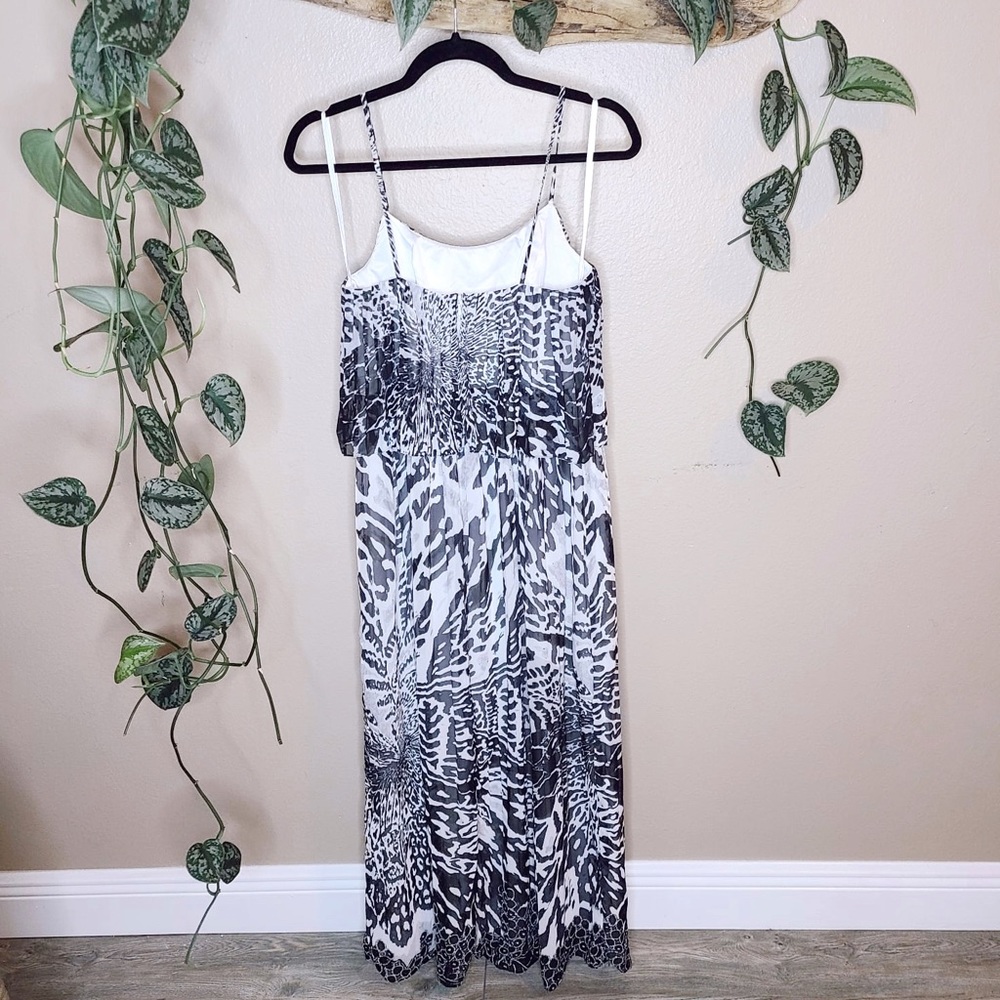 Aidan Mattox Animal Print Black Pleated Dress 2 - Picture 8 of 8
